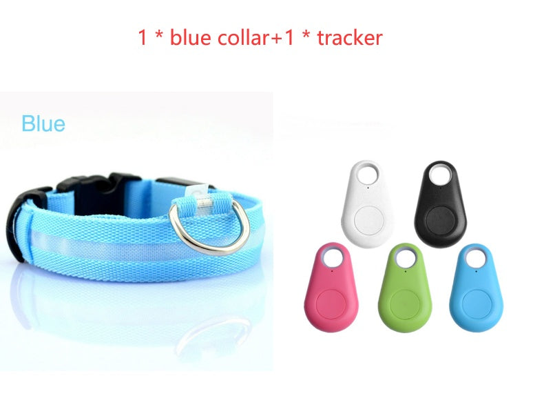 Radiant Paw - LED Safety Dog Collar. Anti-Lost Tracker Included