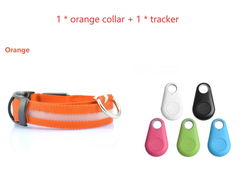 Radiant Paw - LED Safety Dog Collar. Anti-Lost Tracker Included