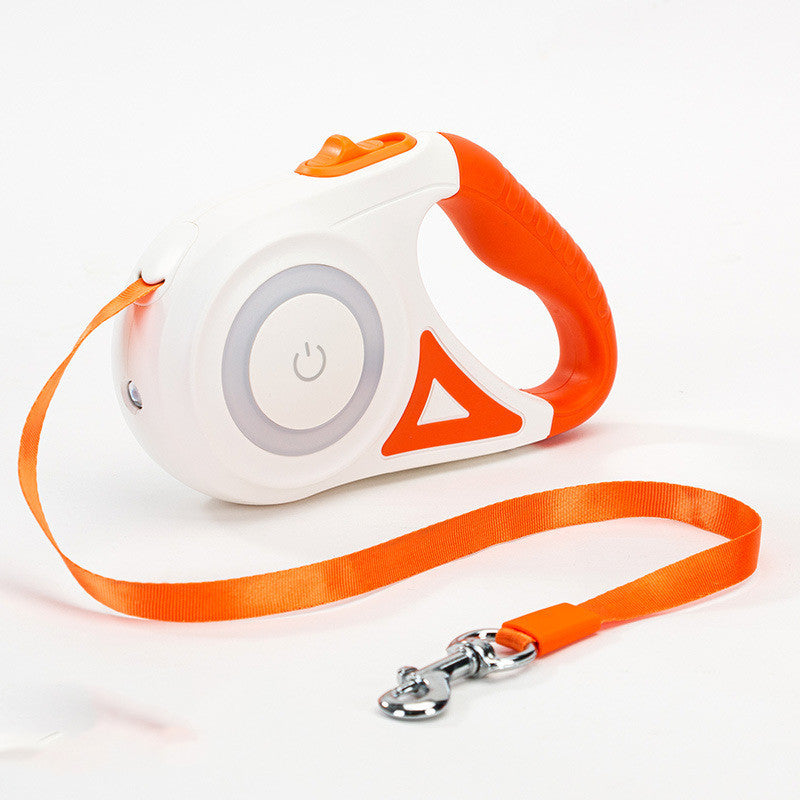GlowGuide - Retractable Dog/Cat Leash With LED Handle & Built-In Spotlight