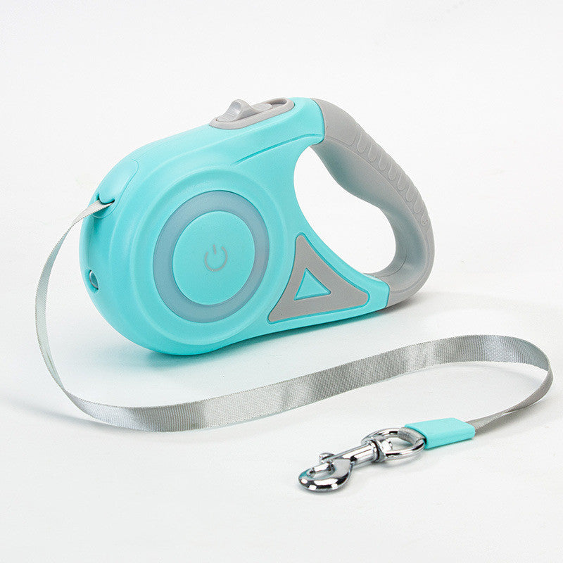 GlowGuide - Retractable Dog/Cat Leash With LED Handle & Built-In Spotlight