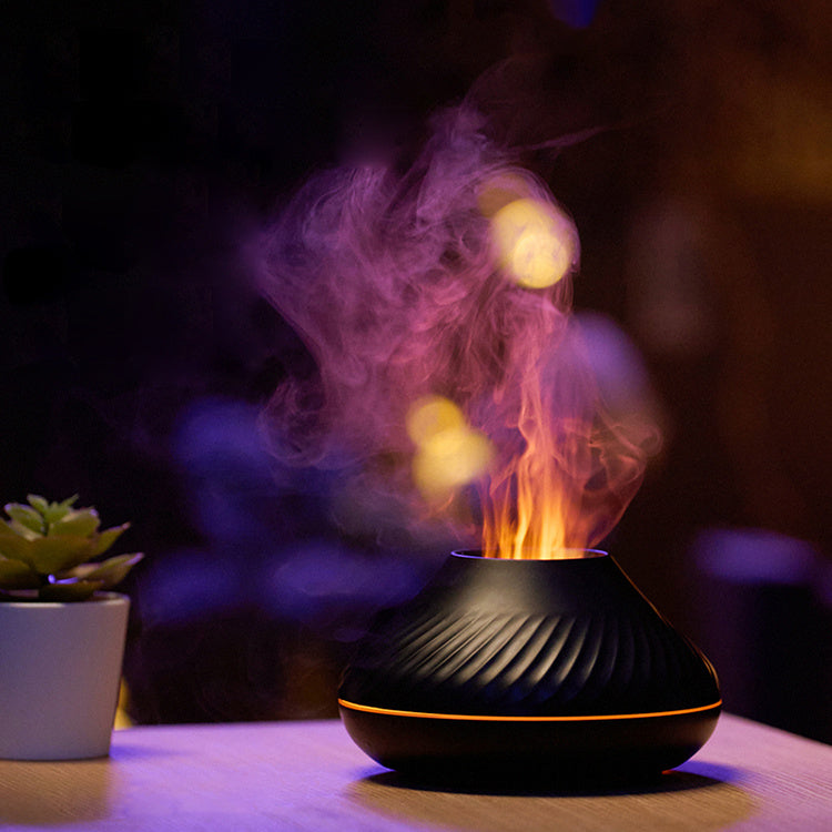 EmberraGlow 3D Flame Aroma Diffuser – Volcano Mist Humidifier with Colour-Changing Lights for Relaxation & Sleep
