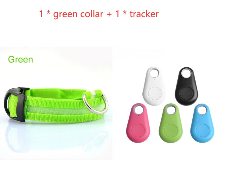 Radiant Paw - LED Safety Dog Collar. Anti-Lost Tracker Included