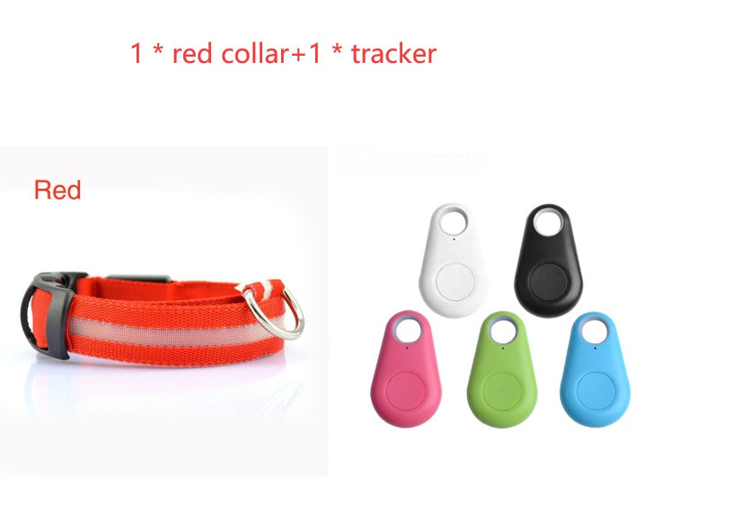 Radiant Paw - LED Safety Dog Collar. Anti-Lost Tracker Included