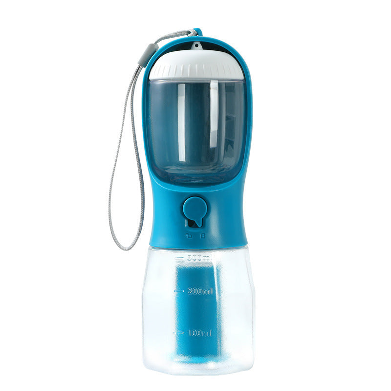 HydroPaw - Portable 3-in-1 Pet Cup - 300ml Water, 100g Food & Waste Bag Compartment With Water Filter System