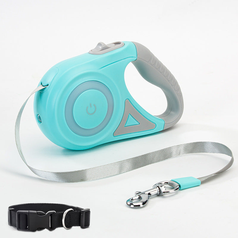 GlowGuide - Retractable Dog/Cat Leash With LED Handle & Built-In Spotlight