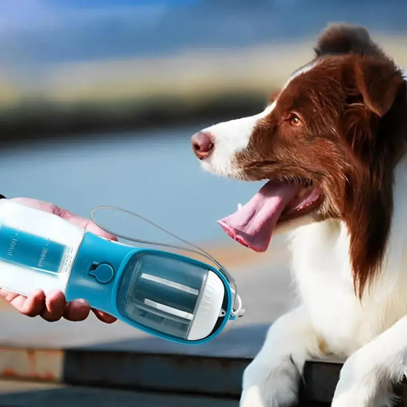 HydroPaw - Portable 3-in-1 Pet Cup - 300ml Water, 100g Food & Waste Bag Compartment With Water Filter System