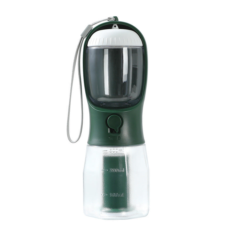 HydroPaw - Portable 3-in-1 Pet Cup - 300ml Water, 100g Food & Waste Bag Compartment With Water Filter System