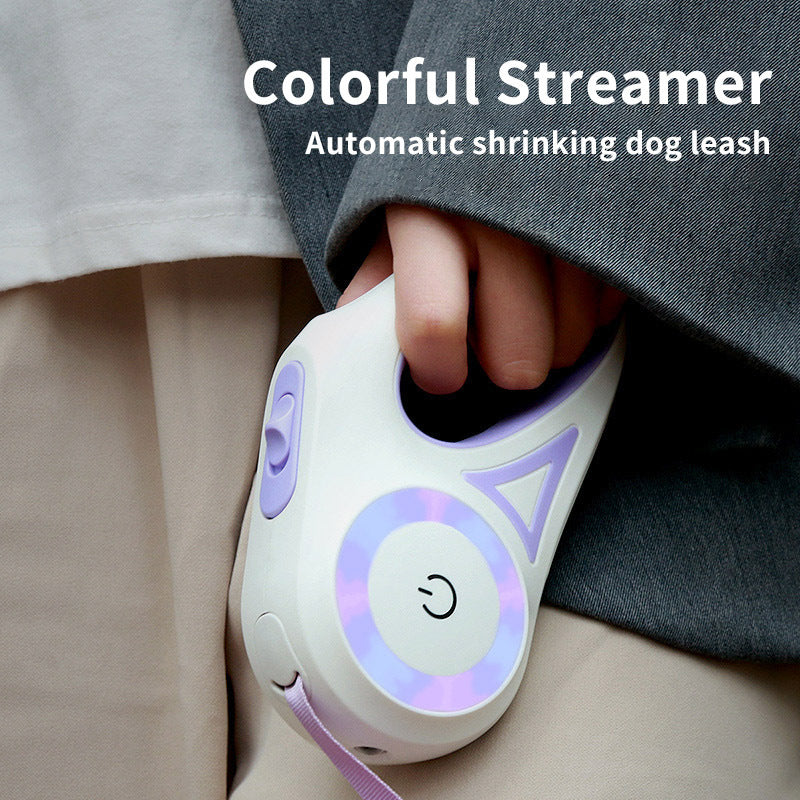 GlowGuide - Retractable Dog/Cat Leash With LED Handle & Built-In Spotlight