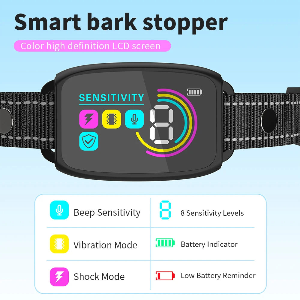 BarkStop Elite - Smart Anti-Bark Training Dog Collar - Rechargeable. Digital Display. Waterproof.