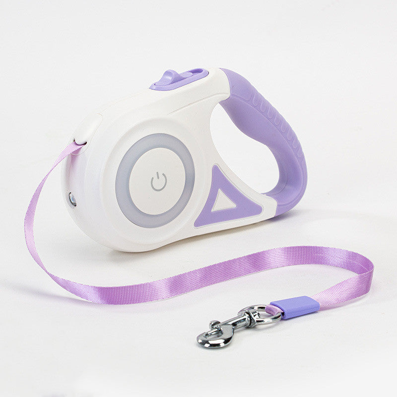 GlowGuide - Retractable Dog/Cat Leash With LED Handle & Built-In Spotlight